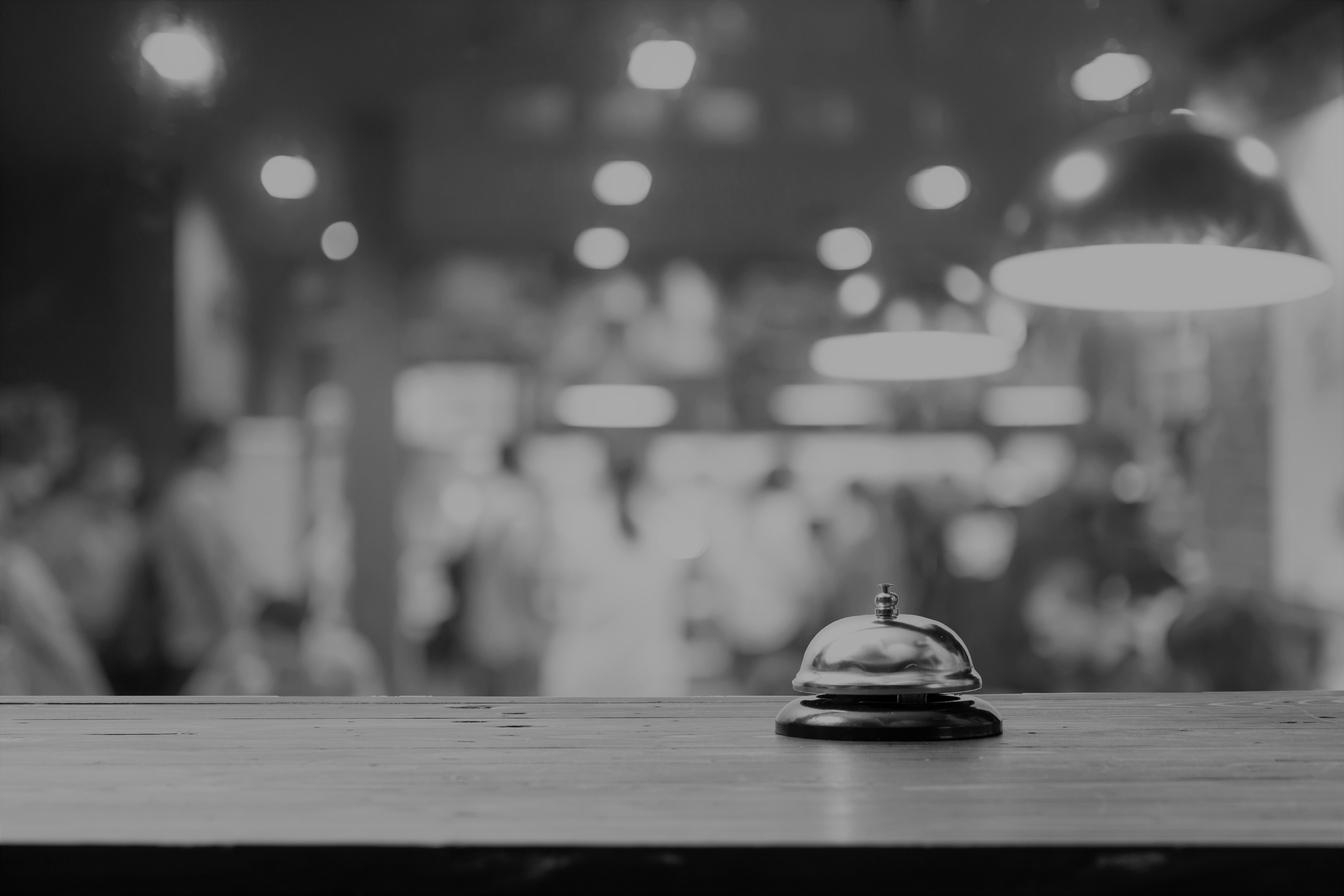 Restaurant bell on bar with bokeh